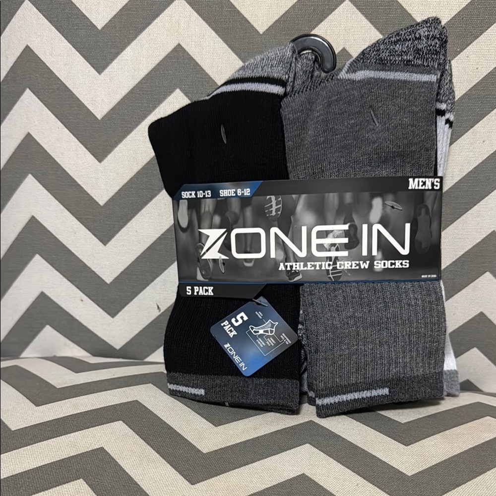 ***2/$15*** Black and Gray Athletic Crew Socks